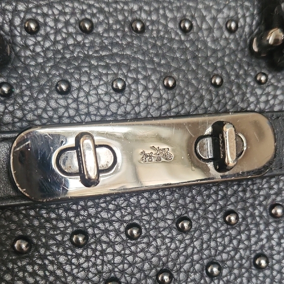 ✨️Coach Black Studded Leather Satchel - Picture 3 of 17